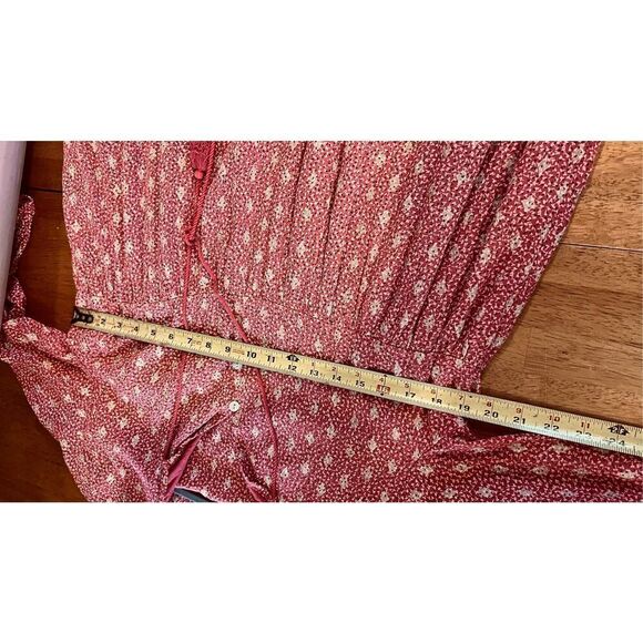 Scandal Italy Ordell Boho Tiered Pink Gold Long Sleeve Dress SZ S - Picture 6 of 8
